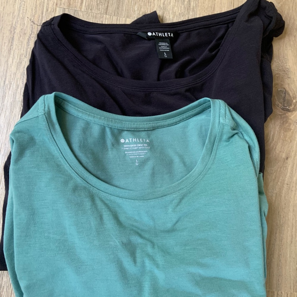 Athleta set of two tops one long sleeve one short
